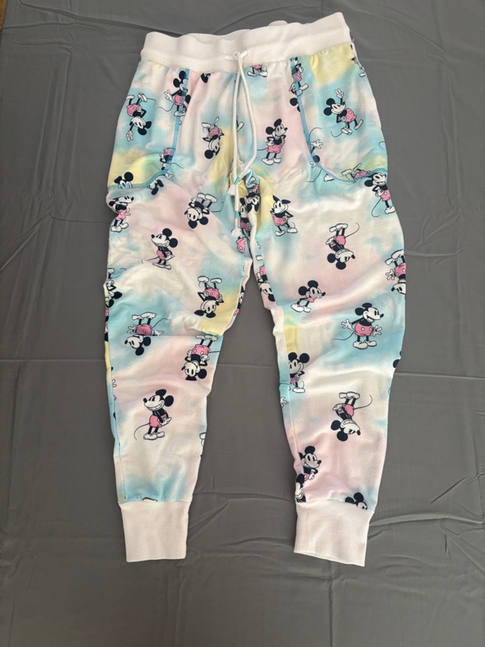 /Disney Pastel Tie-Dye Mickey Mouse Pajama Pants in Pink, Blue,Yellow Sz S 4/6 - Picture 1 of 7